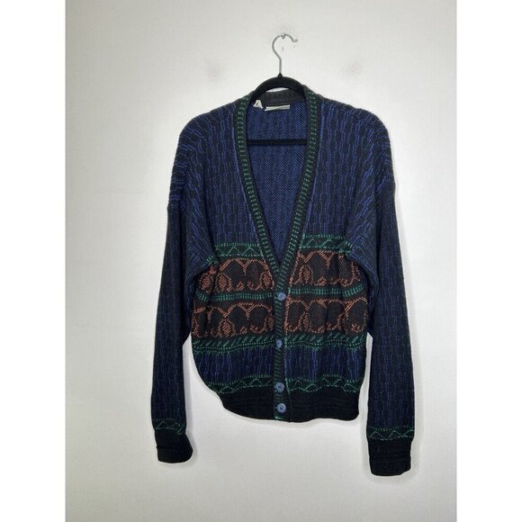 VTG 90’s Cambio Acrylic Wool Blend Cardigan Sweater Multicolor One Size Grandpa - Picture 1 of 8